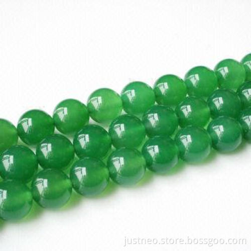 4 to 18mm green agate semi-precious loose beads gemstone, round, polished